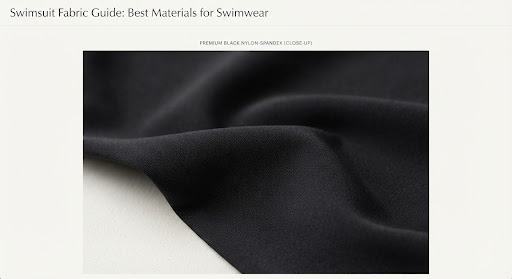 Close-up of a premium black nylon and spandex swimsuit material.