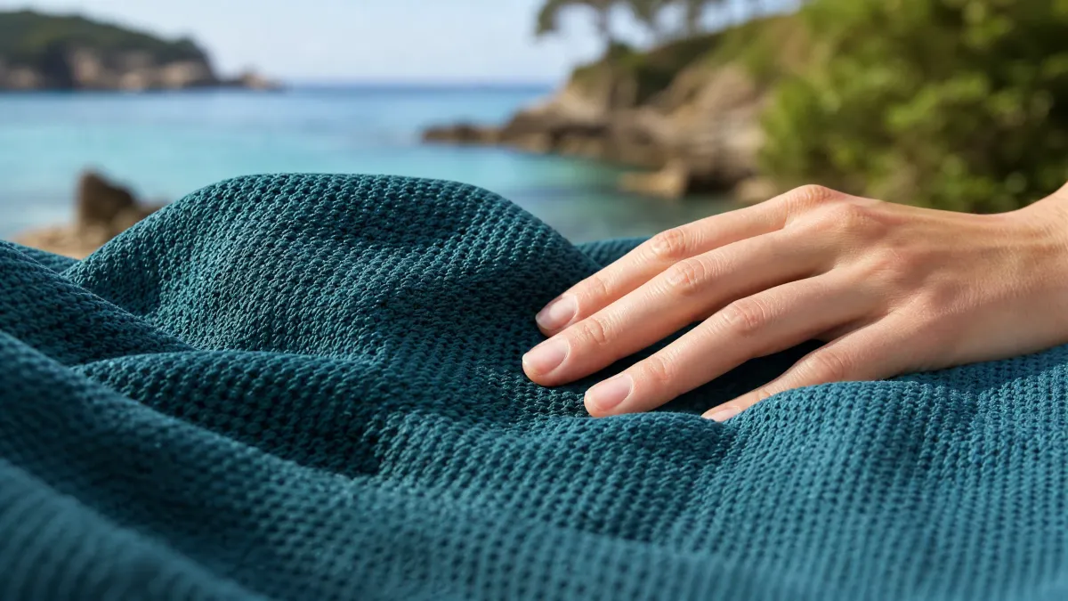 Sustainable recycled fabric used for custom swimwear