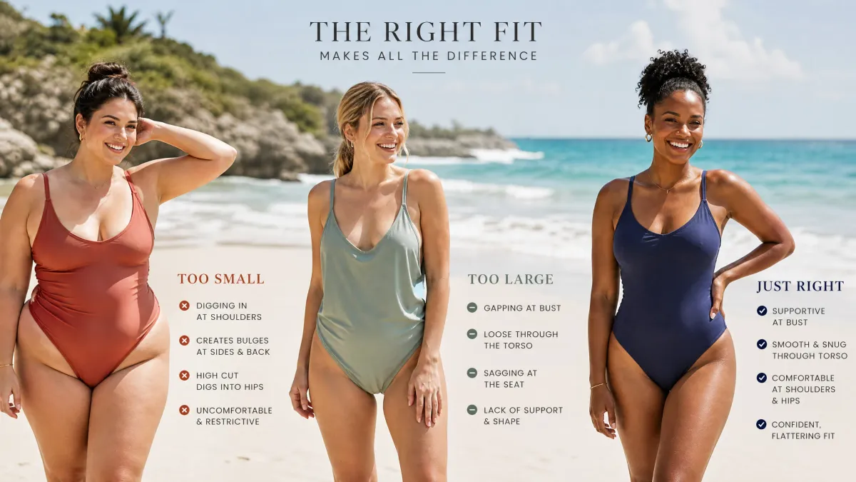 Swimsuit Fit Comparison: Too Small, Too Large, Just Right